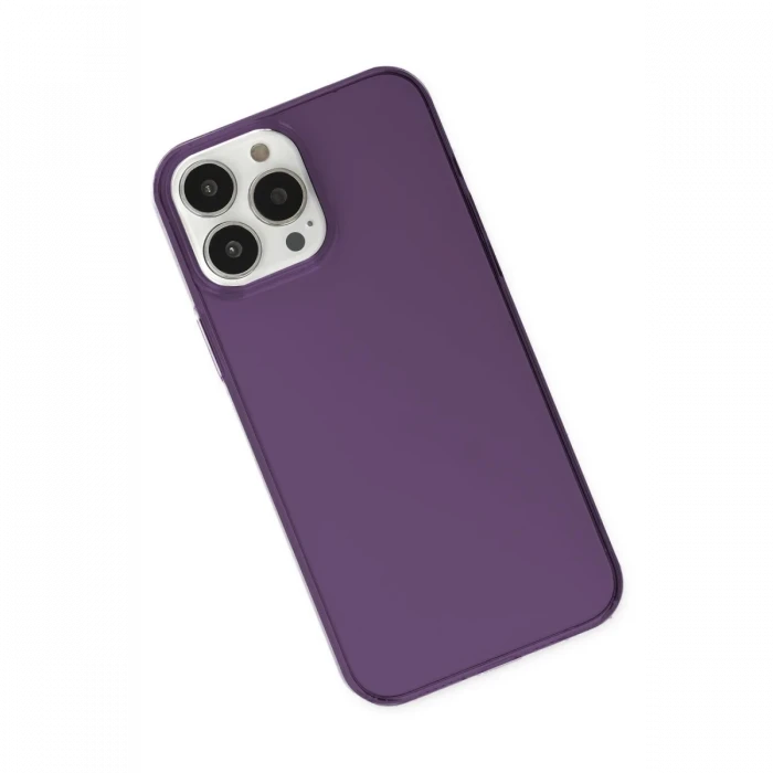 Apple iPhone 14 Pro Kılıf Pc Sert Şeffaf Kapak - Mor