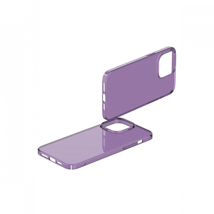 Apple iPhone 14 Pro Kılıf Pc Sert Şeffaf Kapak - Mor