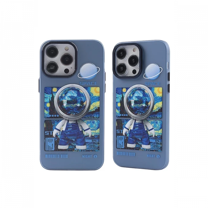 Apple iPhone 14 Pro Kılıf Prada Desenli Kapak - Prada Mavi - 1