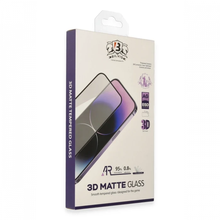 Apple iPhone 14 Pro Max Bilvis 3D Mat Cam Ekran Koruyucu