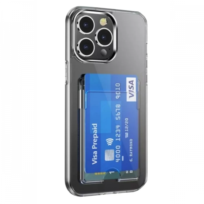 Apple iPhone 14 Pro Max Kılıf Kart Şeffaf Silikon - Şeffaf