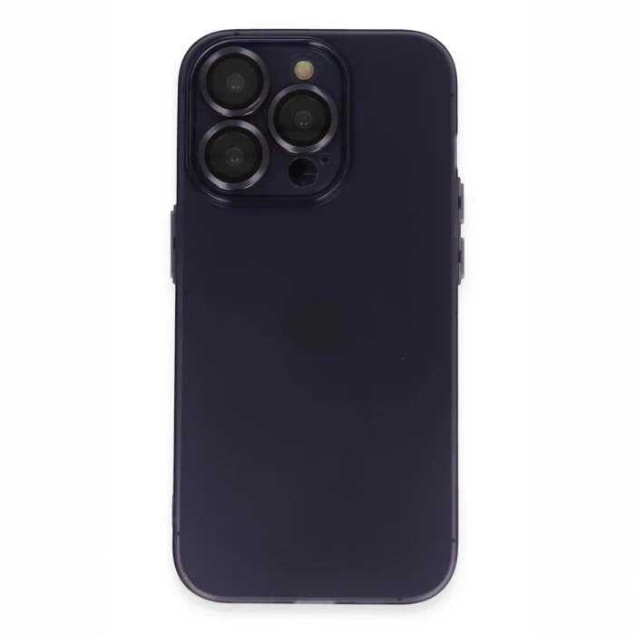 Apple iPhone 14 Pro Max Kılıf Luko Lens Silikon - Derin Mor