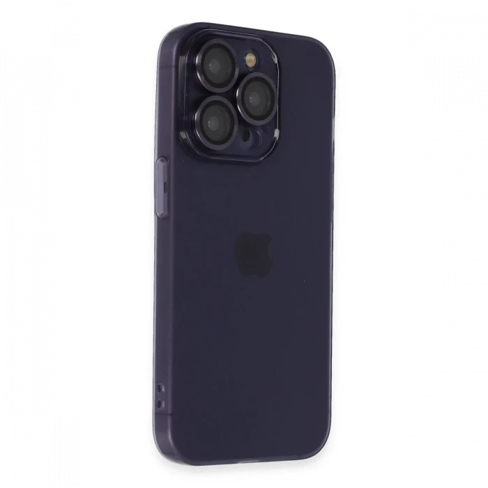 Apple iPhone 14 Pro Max Kılıf Luko Lens Silikon - Derin Mor