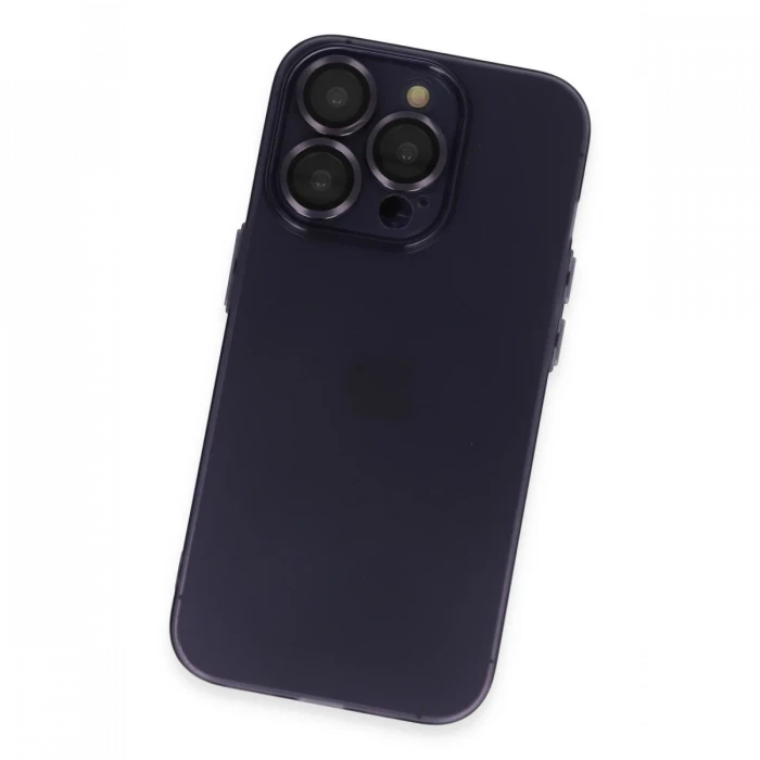 Apple iPhone 14 Pro Max Kılıf Luko Lens Silikon - Derin Mor