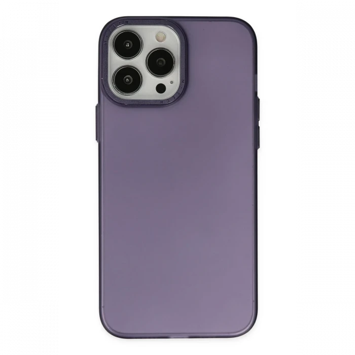 Apple iPhone 14 Pro Max Kılıf Modos Metal Kapak - Mor