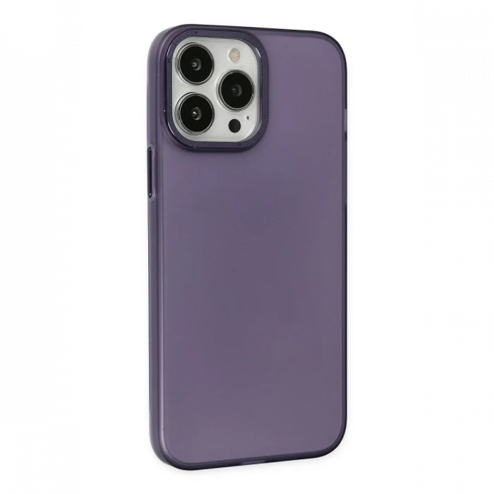 Apple iPhone 14 Pro Max Kılıf Modos Metal Kapak - Mor