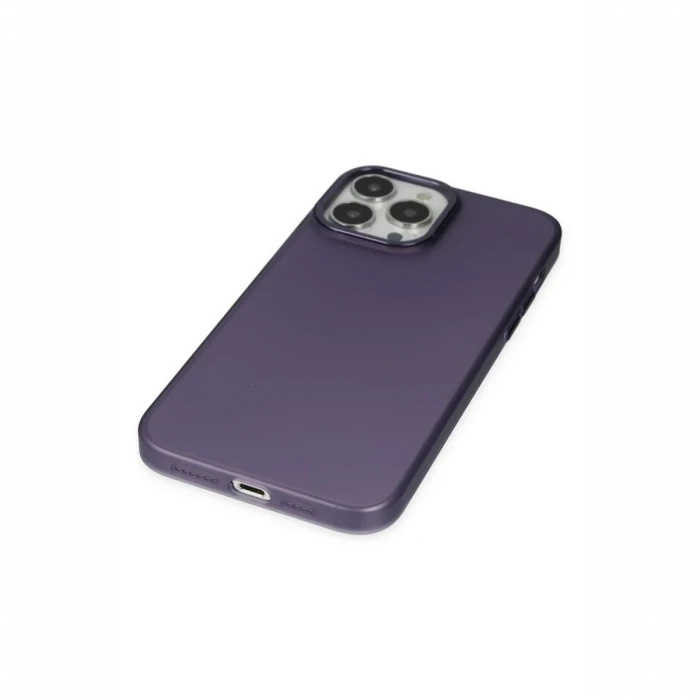 Apple iPhone 14 Pro Max Kılıf Modos Metal Kapak - Mor