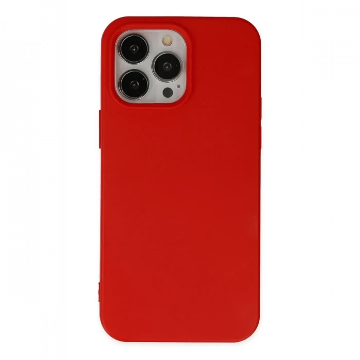 Apple iPhone 14 Pro Max Kılıf Nano içi Kadife Silikon - Kırmızı