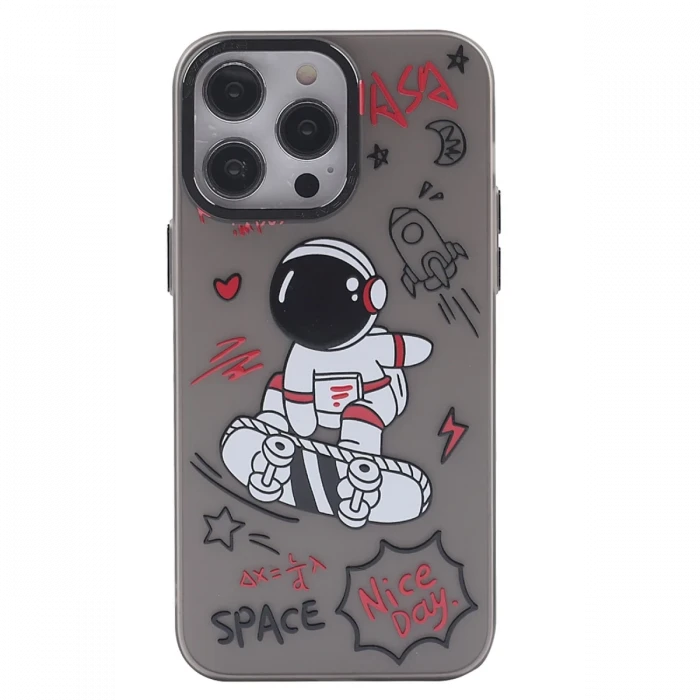 Apple iPhone 14 Pro Max Kılıf Prada Desenli Kapak - Prada Siyah - 1