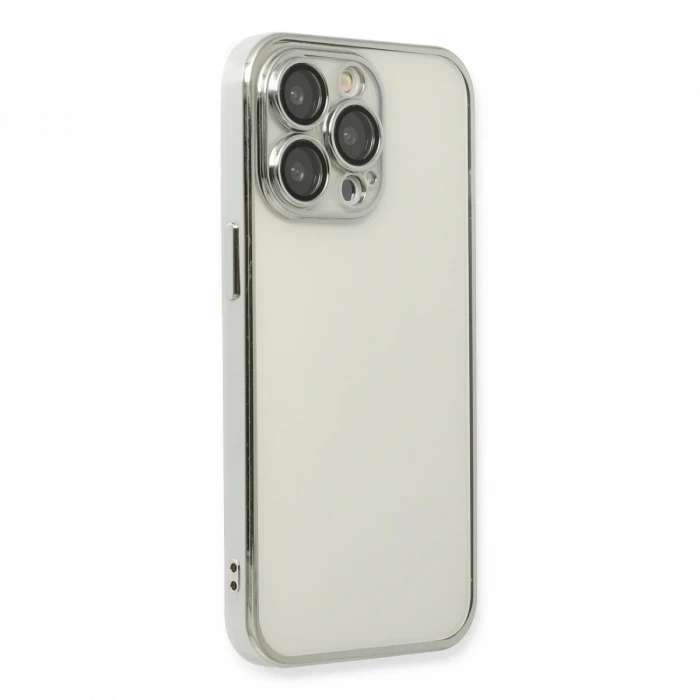Apple iPhone 14 Pro Max Kılıf Razer Lensli Silikon - Gümüş