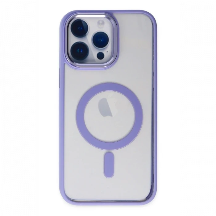 Apple iPhone 14 Pro Max Kılıf Room Magneticsafe Silikon - Lila