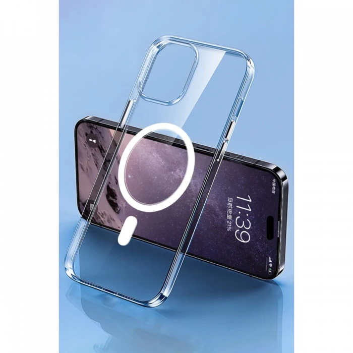 Apple iPhone 14 Pro Max Kılıf Tron Şeffaf Magsafe Kapak - Şeffaf