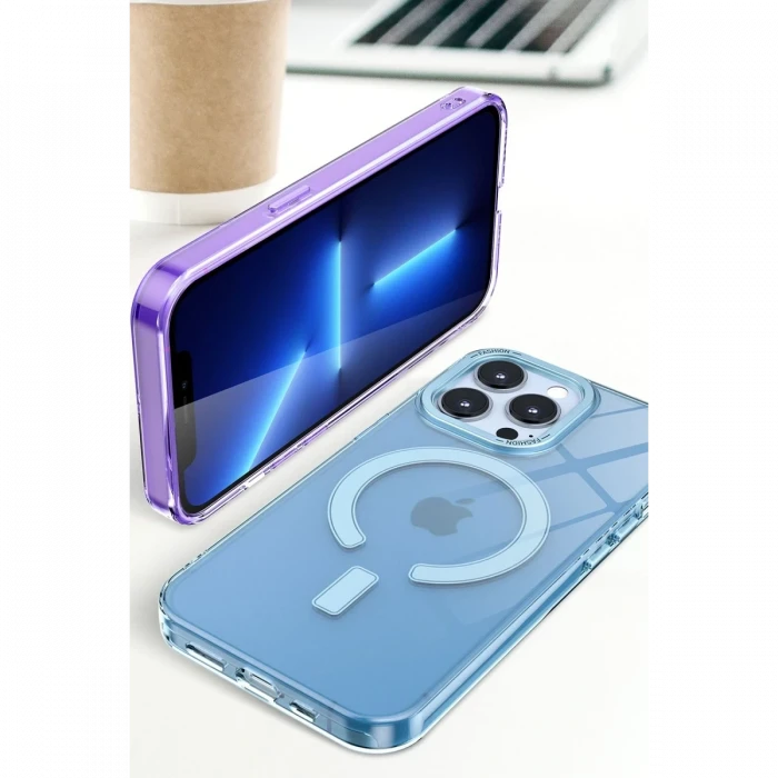 Apple iPhone 14 Pro Max Kılıf Troy Magsafe Kapak - Mor