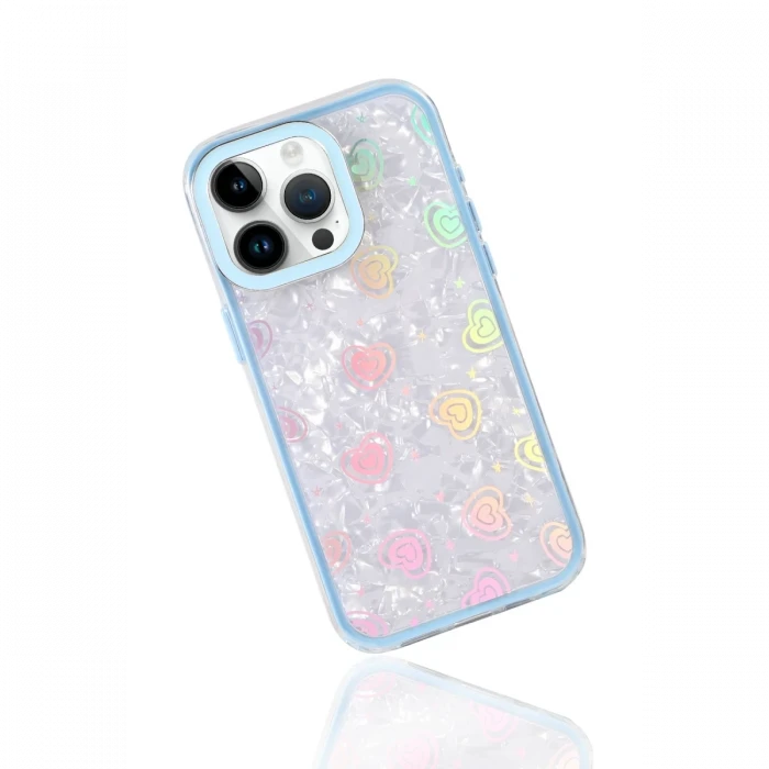 Apple iPhone 14 Pro Max Lumi Desenli Kapak - Mavi