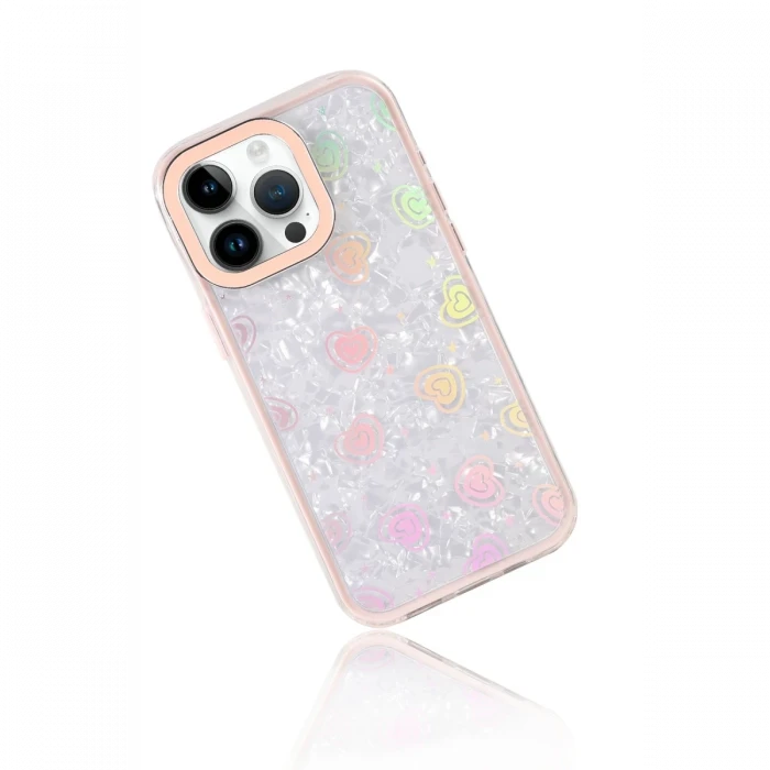 Apple iPhone 14 Pro Max Lumi Desenli Kapak - Pembe