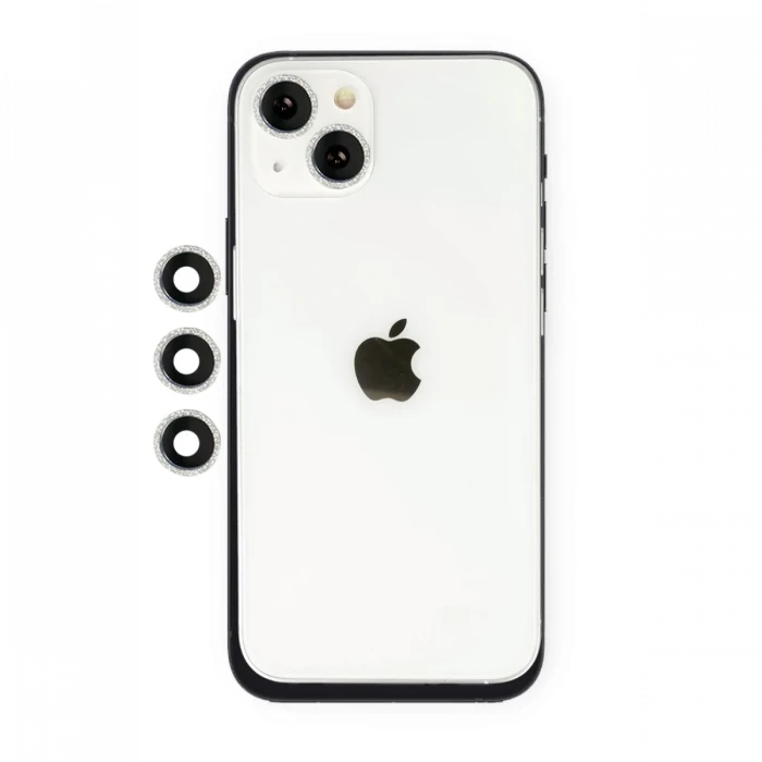 Apple iPhone 14 Shine Kamera Lens - Gümüş