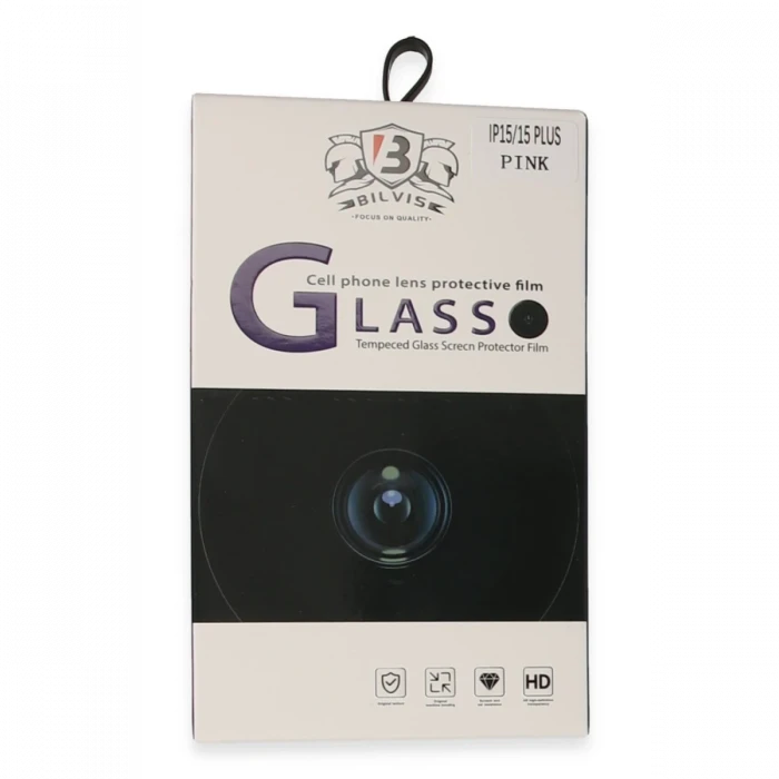Apple iPhone 15 Bilvis Titan Kamera Lens - Pembe
