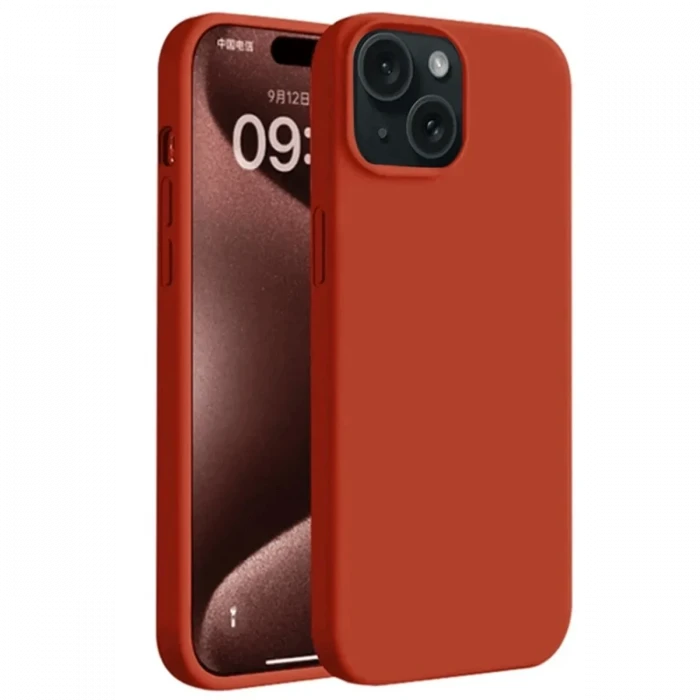 Apple iPhone 15 Plus Kılıf First Silikon - Kırmızı