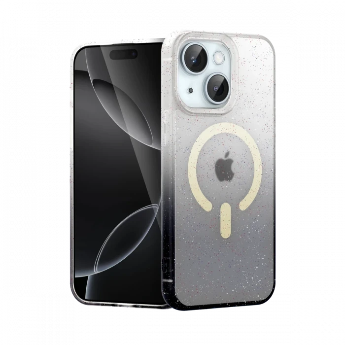 Apple iPhone 15 Plus Pummel Shiny Magsafe Kapak - Siyah