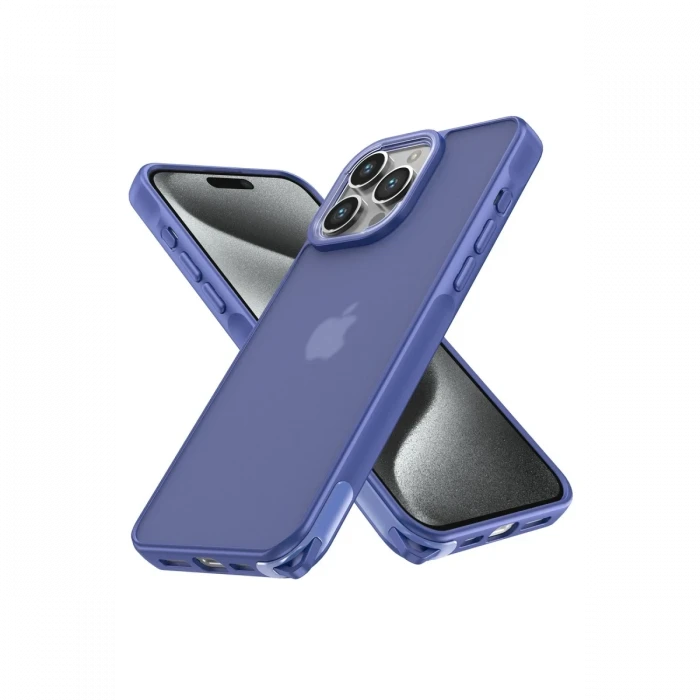 Apple iPhone 15 Pro Kılıf Elegant Kapak - Açık Mavi