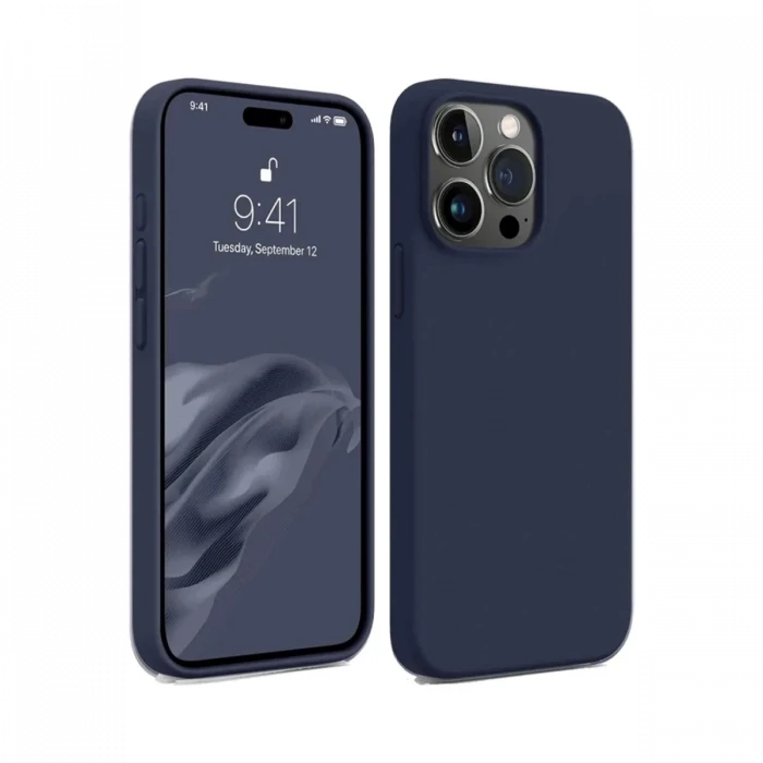 Apple iPhone 15 Pro Kılıf First Silikon - Lacivert