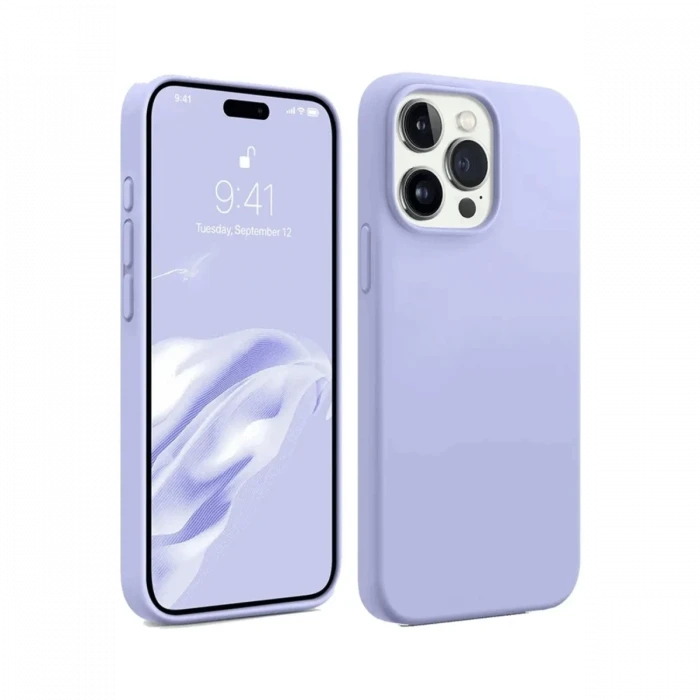 Apple iPhone 15 Pro Kılıf First Silikon - Lila