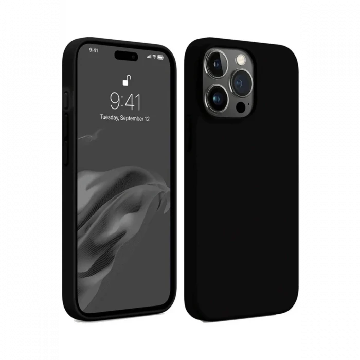 Apple iPhone 15 Pro Kılıf First Silikon - Siyah