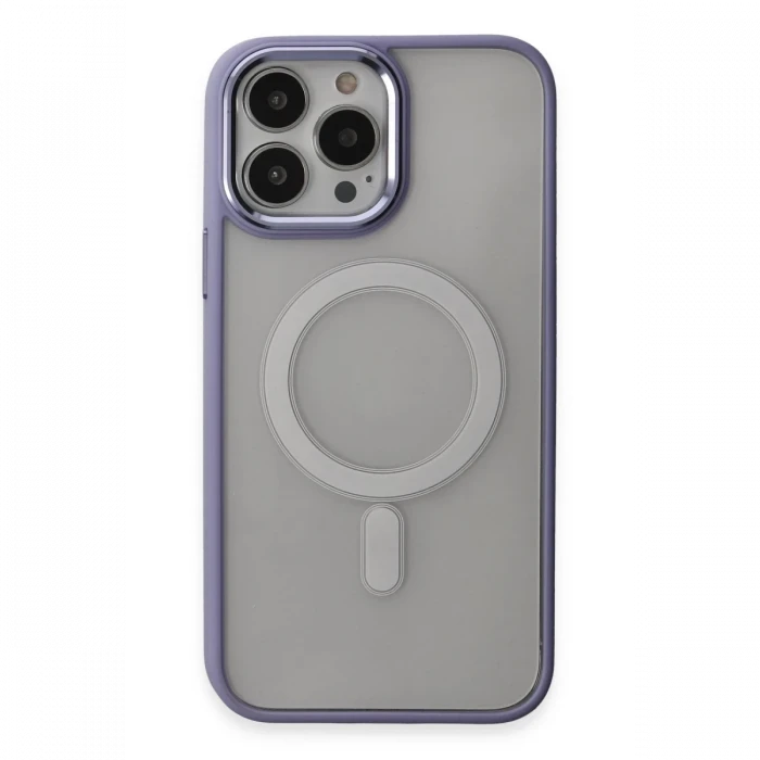 Apple iPhone 15 Pro Kılıf Room Magneticsafe Silikon - Lila