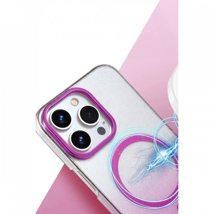 Apple iPhone 15 Pro Max Glossy Magsafe Kapak - Mor