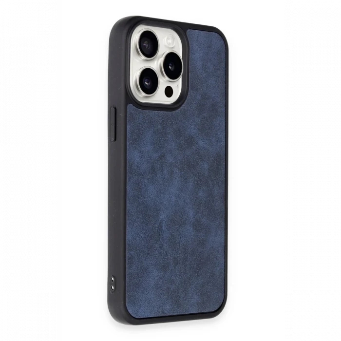 Apple iPhone 15 Pro Max Kılıf Aras Deri Kapak - Lacivert