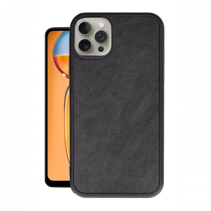 Apple iPhone 15 Pro Max Kılıf Aras Deri Kapak - Siyah