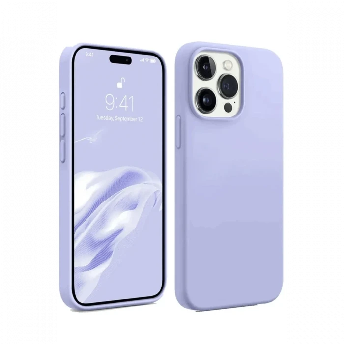 Apple iPhone 15 Pro Max Kılıf First Silikon - Lila