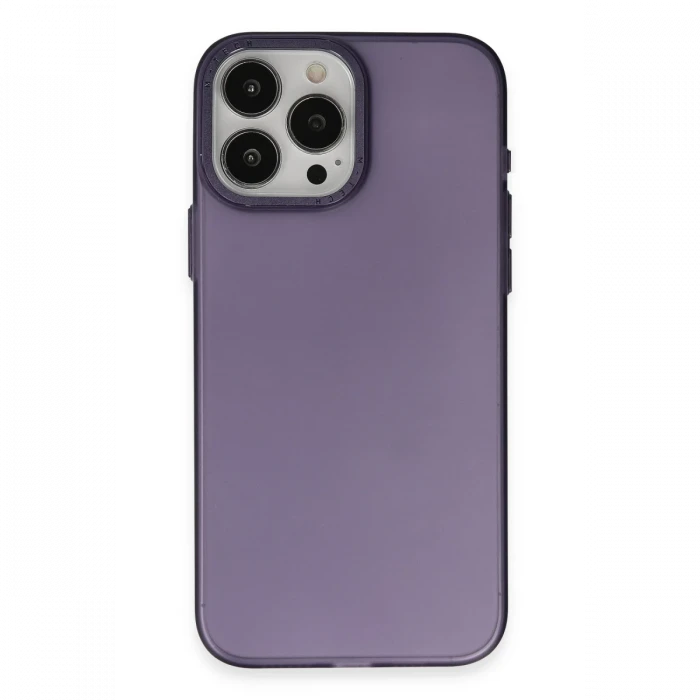 Apple iPhone 15 Pro Max Kılıf Modos Metal Kapak - Derin Mor