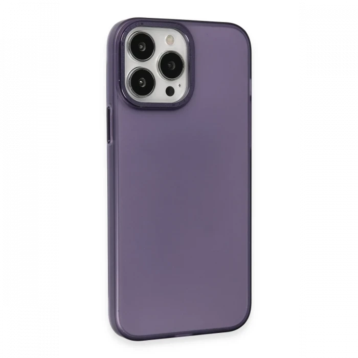 Apple iPhone 15 Pro Max Kılıf Modos Metal Kapak - Derin Mor
