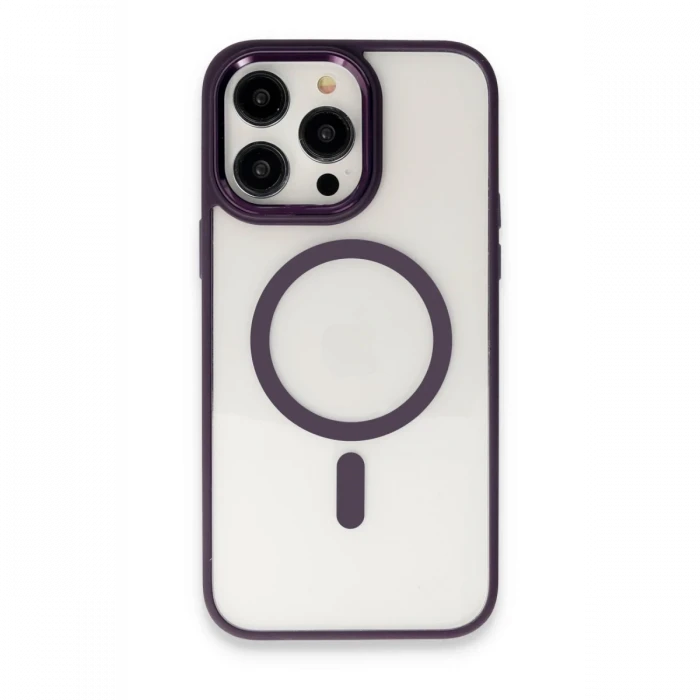 Apple iPhone 15 Pro Max Kılıf Room Magneticsafe Silikon - Derin Mor