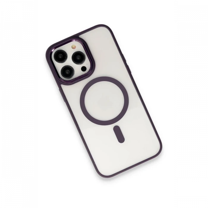 Apple iPhone 15 Pro Max Kılıf Room Magneticsafe Silikon - Derin Mor