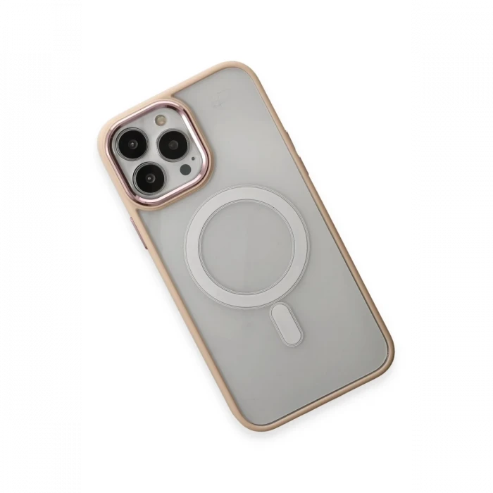 Apple iPhone 15 Pro Max Kılıf Room Magneticsafe Silikon - Pudra