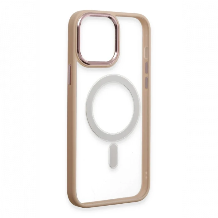 Apple iPhone 15 Pro Max Kılıf Room Magneticsafe Silikon - Pudra