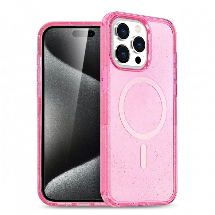 Apple iPhone 15 Pro Max Kılıf Star Magsafe Kapak - Pembe