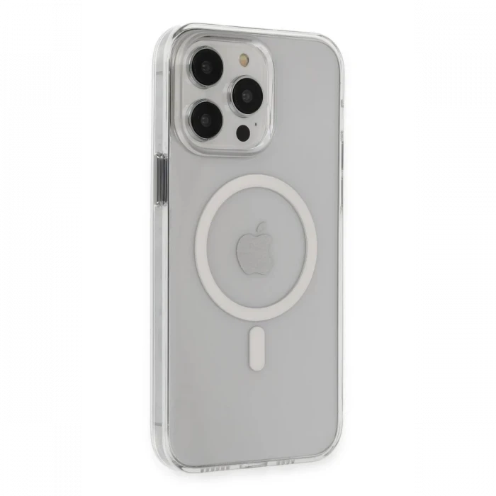 Apple iPhone 15 Pro Max Kılıf Tron Şeffaf Magsafe Kapak - Şeffaf
