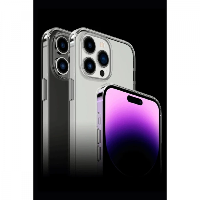 Apple iPhone 15 Pro Max Kılıf Tron Şeffaf Magsafe Kapak - Şeffaf