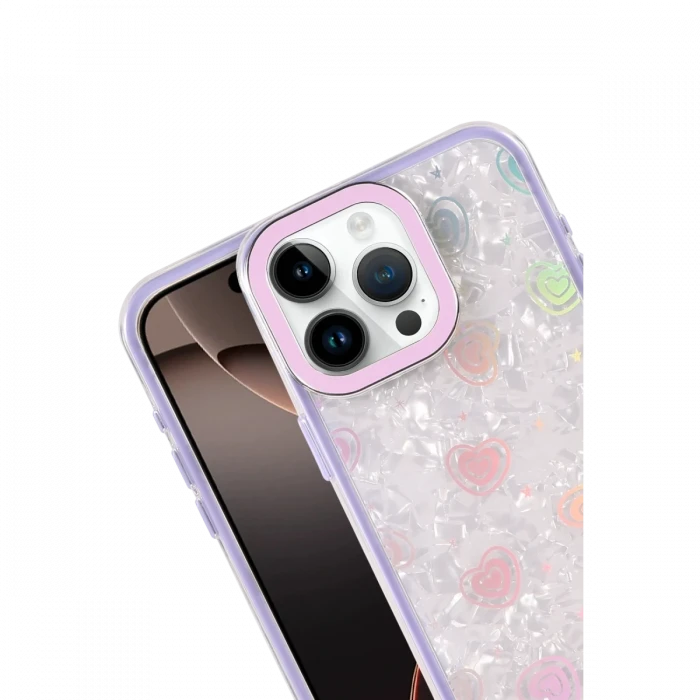 Apple iPhone 15 Pro Max Lumi Desenli Kapak - Mor