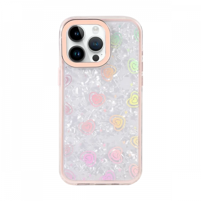 Apple iPhone 15 Pro Max Lumi Desenli Kapak - Pembe