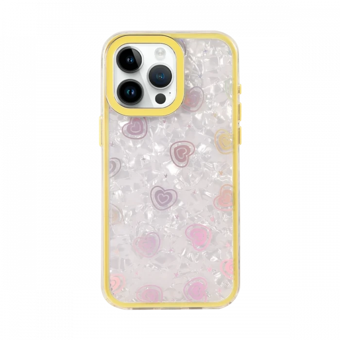 Apple iPhone 15 Pro Max Lumi Desenli Kapak - Sarı