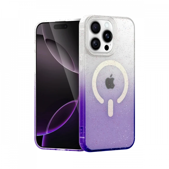 Apple iPhone 15 Pro Max Pummel Shiny Magsafe Kapak - Mor