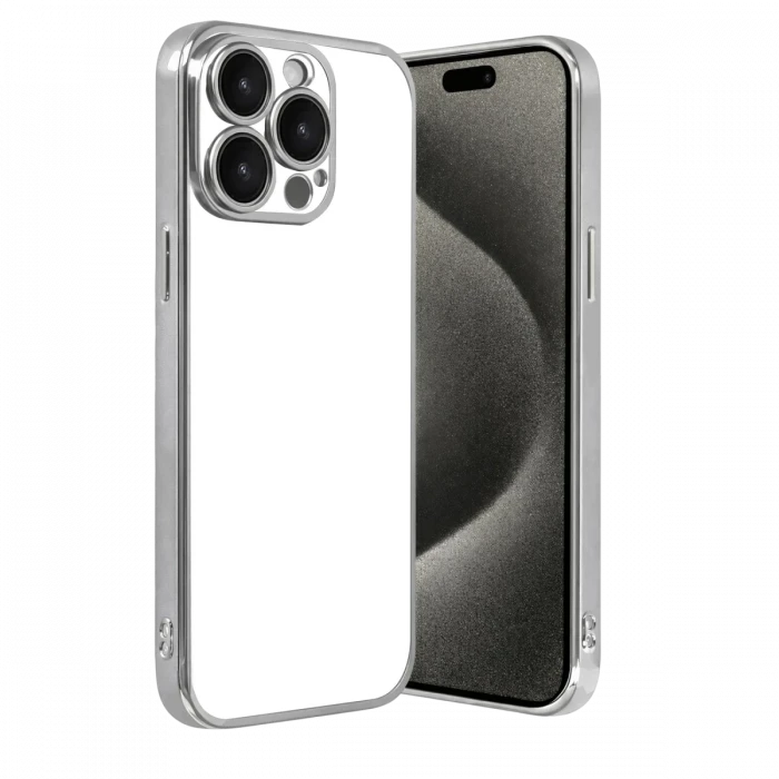Apple iPhone 15 Pro Max Razer Lensli Silikon - Gümüş