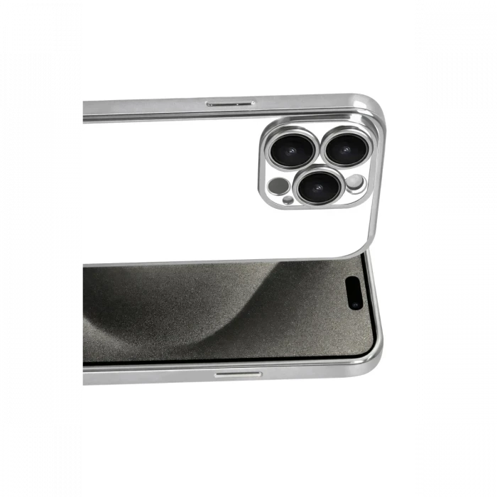 Apple iPhone 15 Pro Max Razer Lensli Silikon - Gümüş