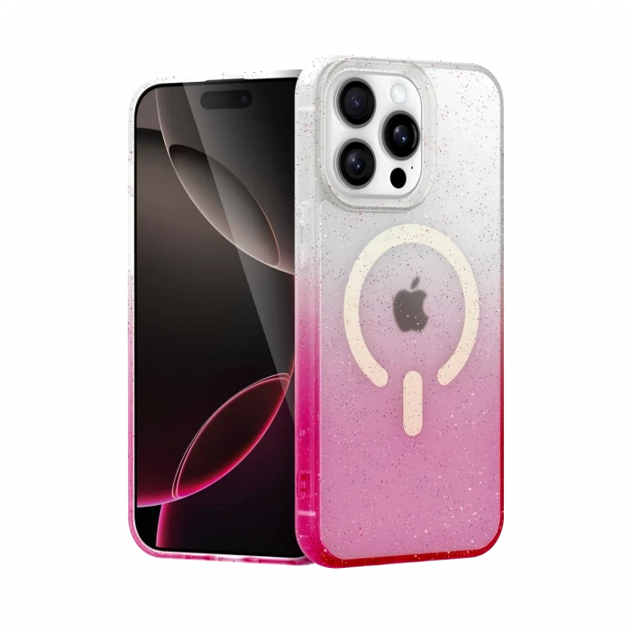 Apple iPhone 15 Pro Pummel Shiny Magsafe Kapak - Pembe