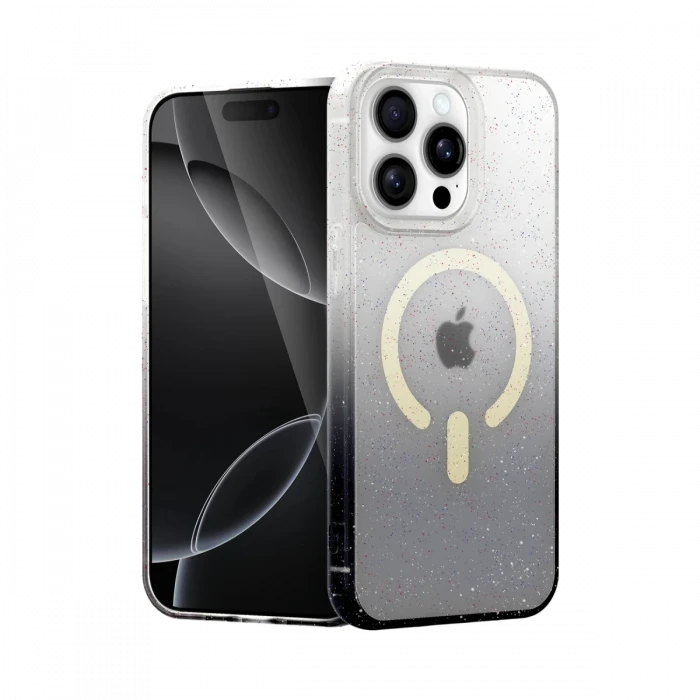 Apple iPhone 15 Pro Pummel Shiny Magsafe Kapak - Siyah