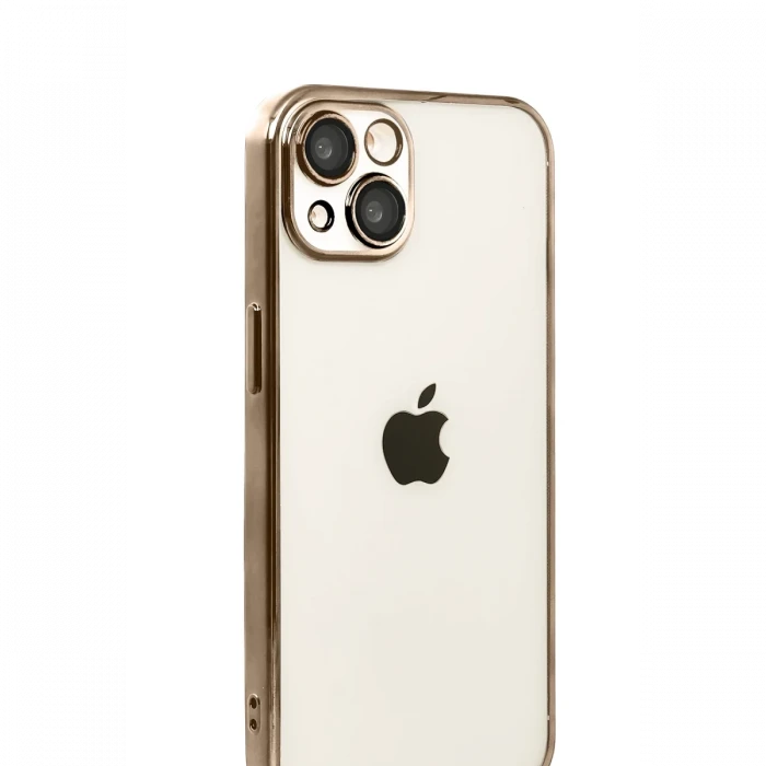 Apple iPhone 15 Razer Lensli Silikon - Çöl Titanyum